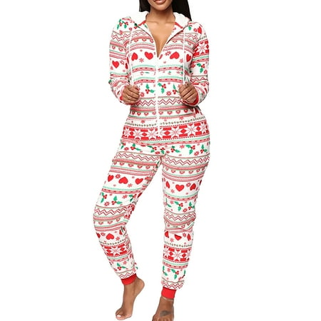 

ZAXARRA Family Women Holiday Romper Christmas Xmas Nightwear Pajamas Set