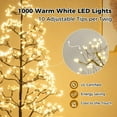 thumbnail image 3 of GVN 5ft Artificial Christmas Trees with Warm White Light LED Lights, Xmas Decoration Tree with Weighted Base for Indoor, Outdoor, Holiday Decor, Black, 3 of 4