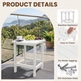 thumbnail image 5 of LOYALICE HDPE Indoor & Outdoor Side Table – Weatherproof, Multi-Use End Table with Curved Edge for Patio, Bedroom & Living Room, White, 5 of 7