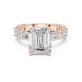 thumbnail image 2 of Zuwelria Diamond Promise Ring for Her | Stylish 3.00 Carat Emerald Cut Moissanite Diamond Engagement Ring for Women | 18K Rose Gold Plated over Silver | D/VVS1 Size 7, 2 of 7