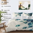 thumbnail image 3 of 3 Piece Peacock Feather Duvet Cover Set Twin Size,Microfiber Comforter/Quilt Cover with Corner Ties and 2 Pillowcases,Teal Ethnic Rustic Farmhouse Elegant All Season Soft Bedding with Zipper Closure, 3 of 8