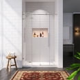 thumbnail image 6 of Sunny Shower 48 in W x 76 in H Frameless Sliding Shower Doors 3/8 inch Glass Brushed Nickel Finish, 6 of 8