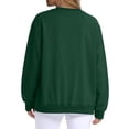 thumbnail image 6 of Womens Loose Fit Crewneck Sweatshirts Long Sleeve Solid No Hood Pullover Fall Everyday Tops Dark Green 3XL, 6 of 7
