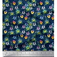 thumbnail image 1 of Soimoi Viscose Chiffon Fabric Leaves & Pansy Watercolor Printed Craft Fabric by The Yard 42 Inch Wide, 1 of 1