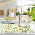 thumbnail image 2 of Yayeee Dish Drying Mat for Kitchen Counter Ultra Absorbent Easy Clean Pad 18x16", Green Floral Pattern, 2 of 7