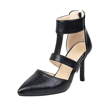 

Wmkox8yii Women s Shoes Back Zip Ankle Strap Sandals Super High Heel Pointed Toe Stilettos