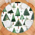 thumbnail image 2 of White Christmas Tree Pattern Round Fitted Tablecloth with Elastic Edge,Dining Table Cover Waterproof,Outdoor Round Tablecloth for Camping,Dining,Indoor and Outdoor, 2 of 7