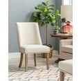 thumbnail image 6 of Linon Hale 5 Pce Upholstered Dining Set Round Table in Natural Wood/Gray Fabric, 6 of 15