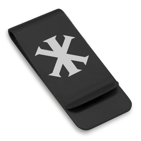 Stainless Steel Religious IX Monogram Classic Slim Money Clip Credit Card Holder