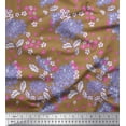thumbnail image 1 of Soimoi Satin Silk Fabric Leaves & Floral Artistic Print Fabric by Yard 42 Inch Wide, 1 of 3