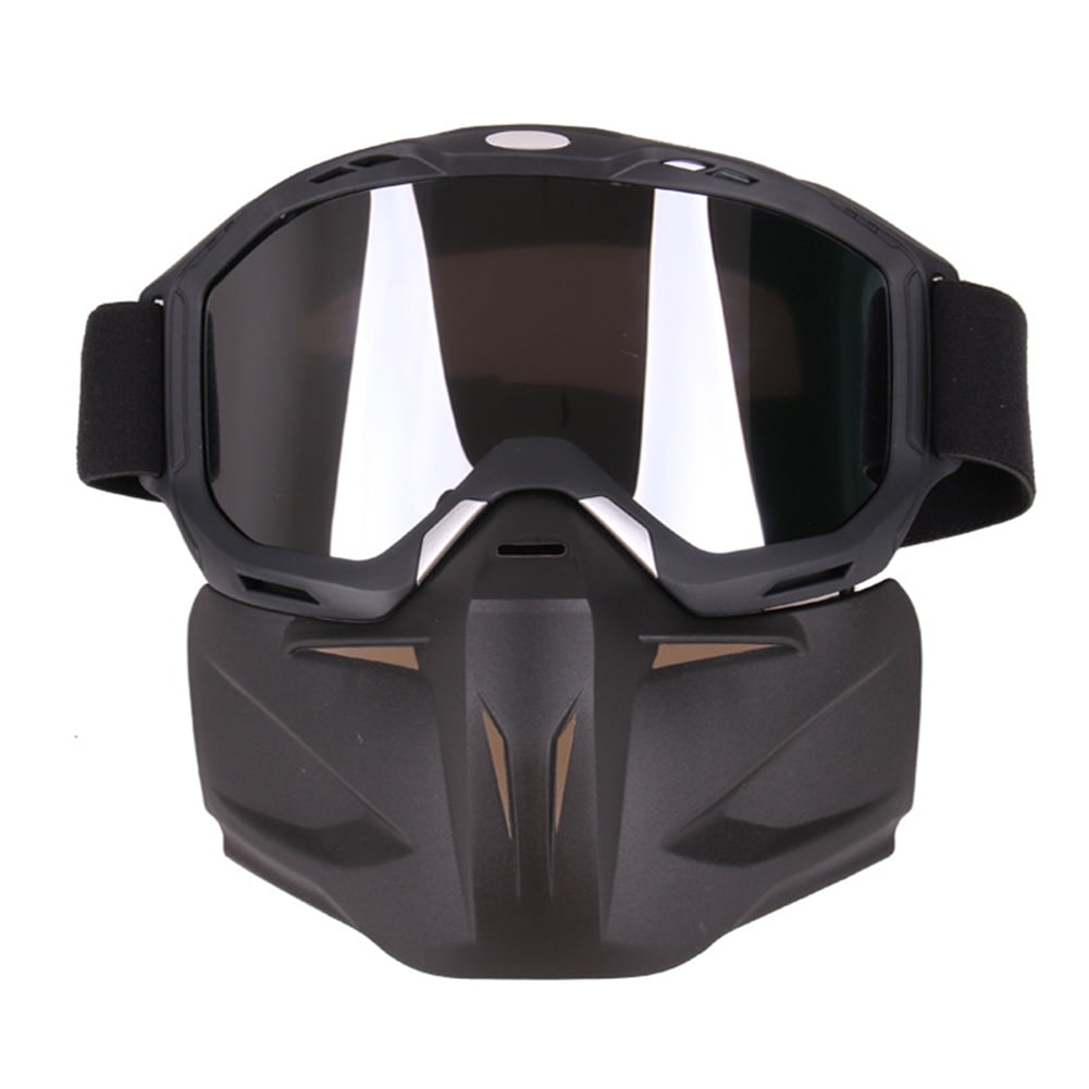 Motorcycle Goggles Outdoor Sunglasses With Detach Mask For CS/Snowmobile/Cycling 