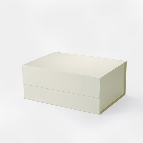 9.25"X6.7"X3.93" Geoto A5 Deep Size Gift Wrapping Box, Magnetic Closure Collapsible White Black Magnet Gift Packaging Box(Ivory)