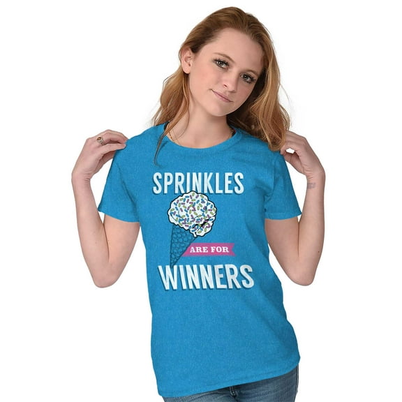 Sprinkles Are Winners Funny Ice Cream Womens Fitted Plus Size Graphic Tee Brisco Brands 2X