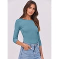 thumbnail image 4 of ANRABESS Womens 3/4 Long Sleeve Tops Ribbed Knit Slim Fitted Shirts Basic Tee Fall Outfits 2026 Fashion Y2K Clothes Sky Small, 4 of 12