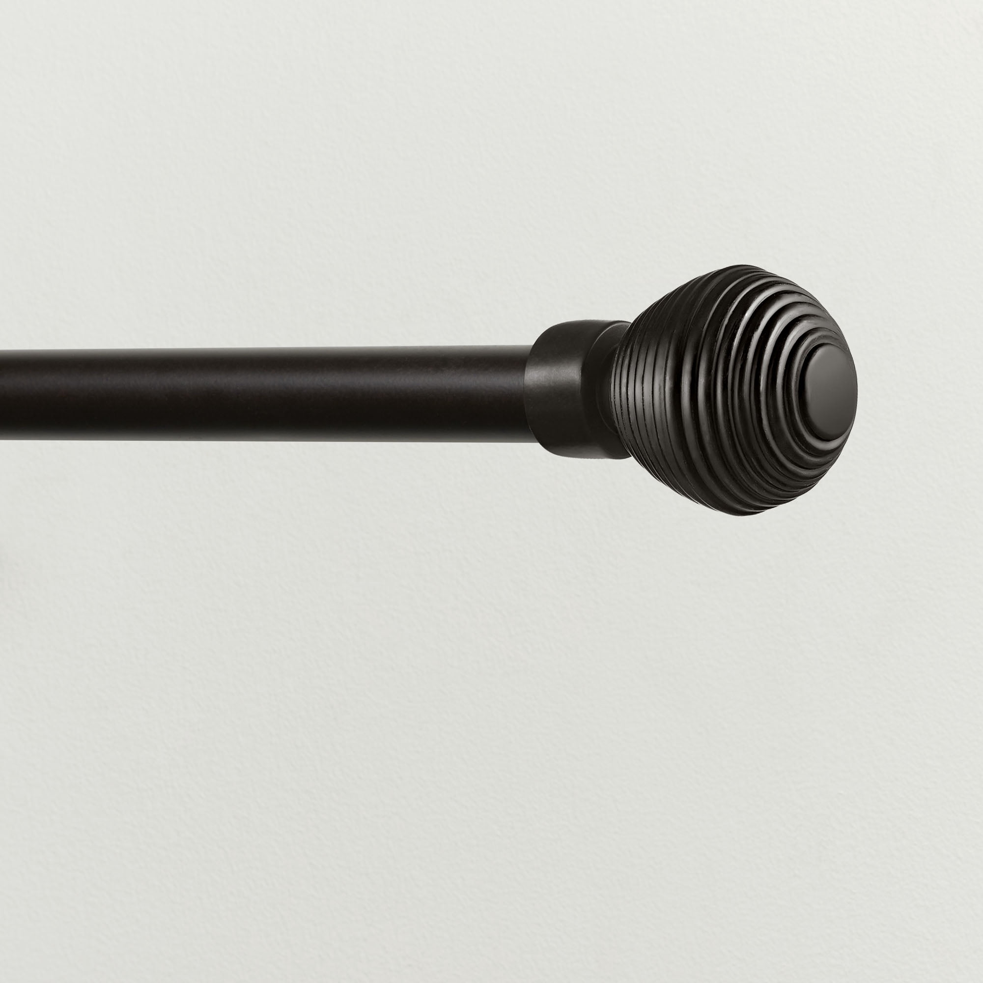 Exclusive Home Modern Layer 1" Curtain Rod and Finial Set, Matte Bronze, Adjustable 66"-120"