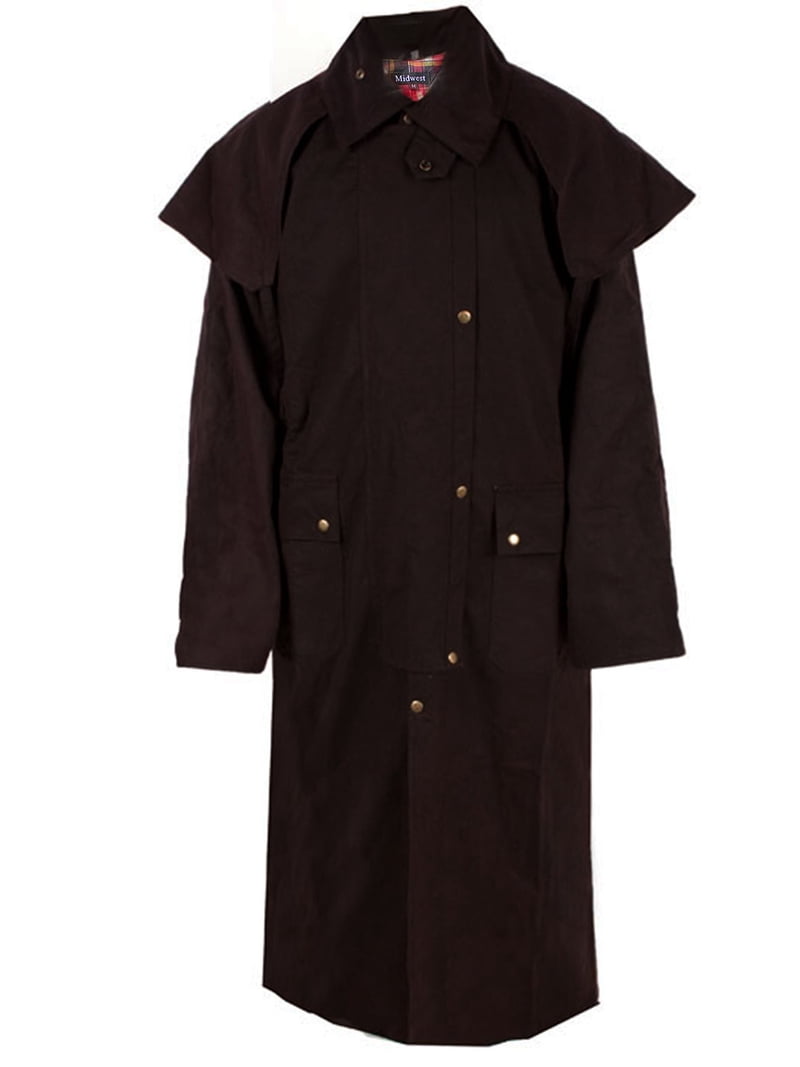 6XL Mens Oilskin Western Australian Waterproof Duster Coat Jacket