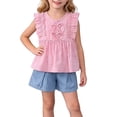 thumbnail image 3 of Rvasteizo Toddler Outfits Girl Bow Sleeveless Top Elastic Waist Shorts 0-6Years, 3 of 5