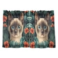 thumbnail image 7 of Yayeee Kitchen Curtains Tier Pair Light Filtering 27"x24" Rod Pocket Short Cafe Window Panel, Flowers And Cat, 7 of 7