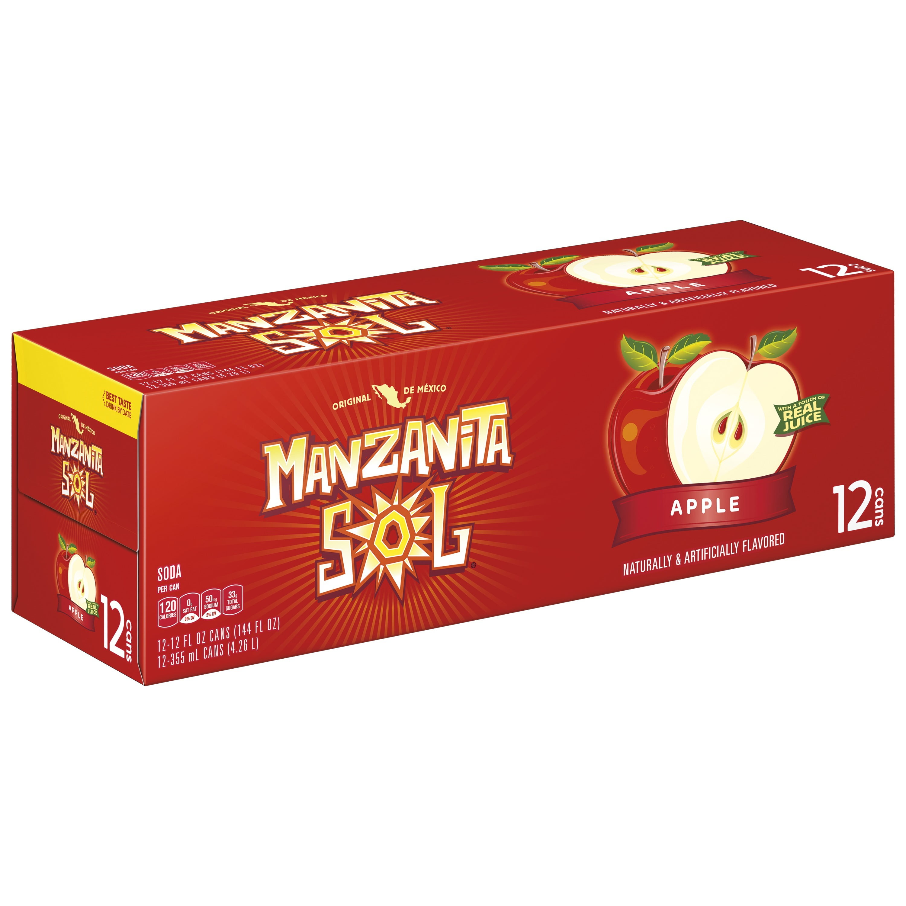 Manzanita Sol Apple Soda, 12 oz Cans, 12 Count