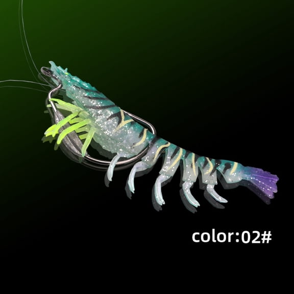 1PC Fishing Lure, 74in TPE Simulation Shrimp Bait with Lead Hook, Lifelike Artificial Lure for Freshwater & Saltwater Seabass Fishing, Night Fishing Accessory for Anglers