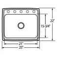 thumbnail image 2 of Elkay Pla252212 Pursuit 25" Single Basin Drop In Stainless Steel Kitchen Sink - Stainless, 2 of 2