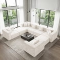 thumbnail image 6 of BEHOST 130" 8-Piece Modular Sectional Sofa, Boneless Cloud Couch with Extra Deep Seats, Washable Chenille Sofa Set for Living Room, Chenille Beige, 6 of 8