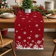 thumbnail image 5 of Christmas Table Runner Snowflake Table Runners Red Winter Snow Cotton Linen Dresser Scarf Kitchen Dining Table Decor for Christmas Holiday Party Decor 13x90 Inch, 5 of 9