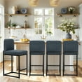 thumbnail image 2 of Sophia & William Counter Height Bar Stools with High Backrest 4 Pack Soft & Durable Chenille Fabric Bar Stools for Kitchen Island, Denim Blue, 2 of 7