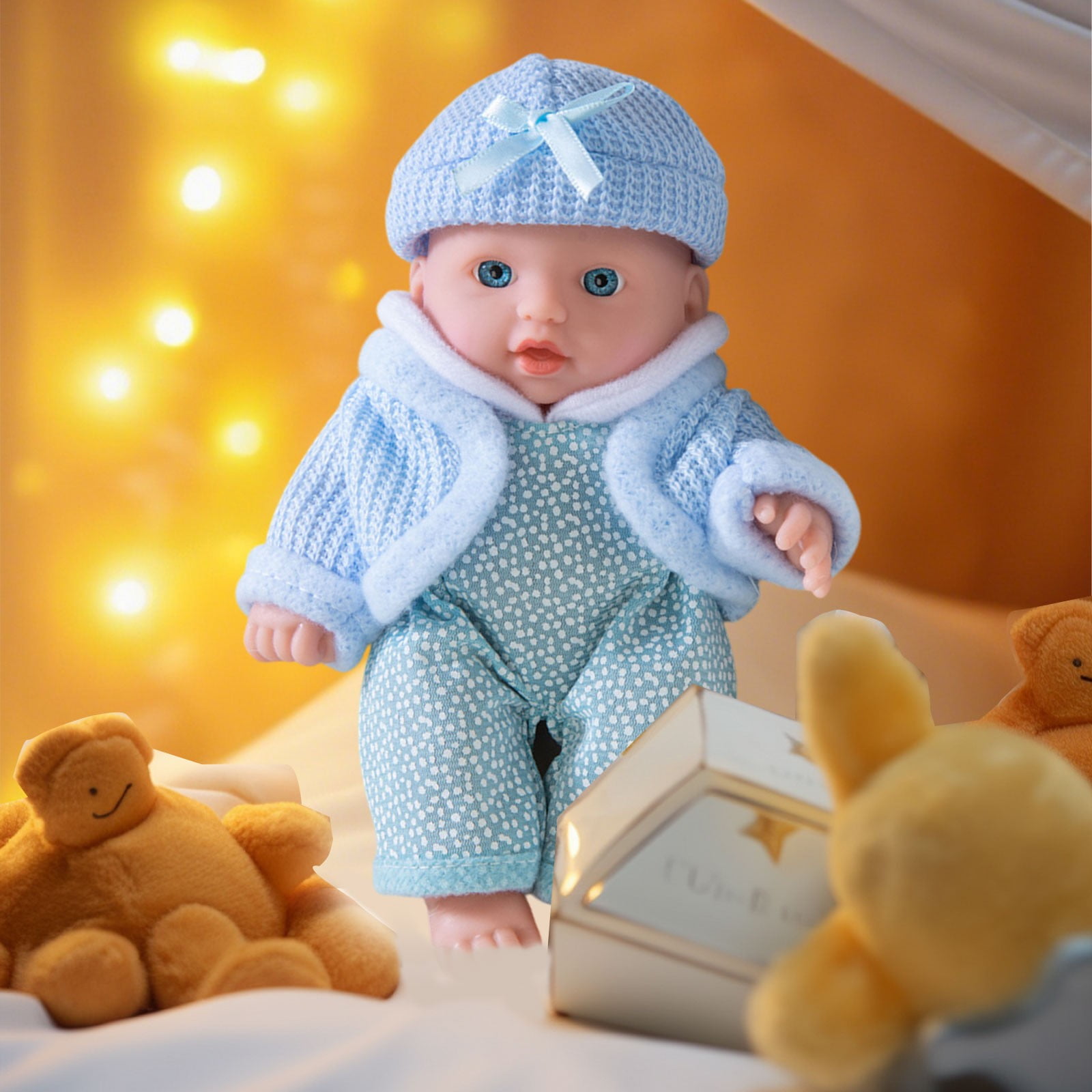 SPOORYYO Reborn Doll, Vinyl Simulation Companion with Realistic Features and Weighted Body for Soothing Comfort