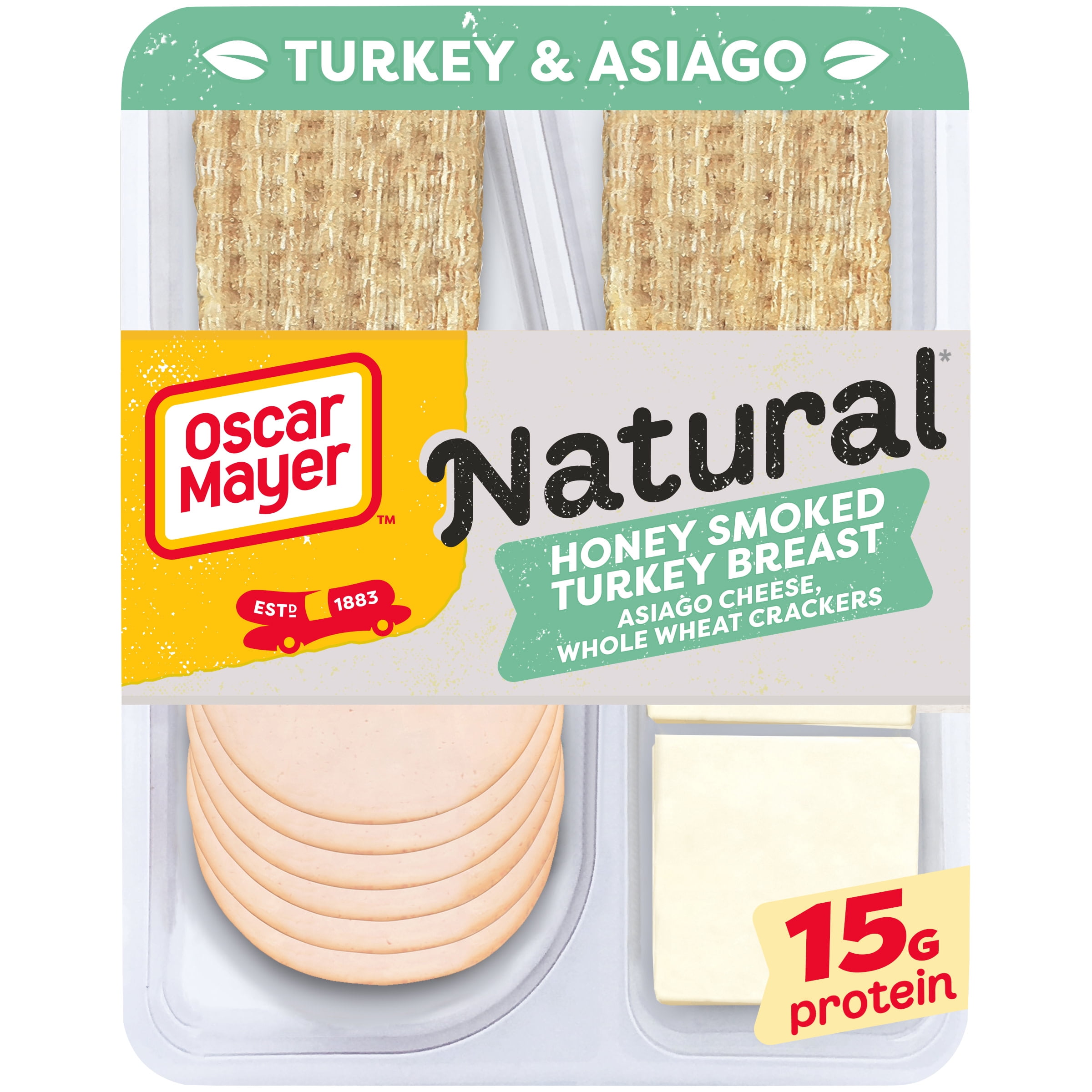 Oscar Mayer Natural Turkey & Asiago Cheese Snack Plate, 3.3 oz Tray