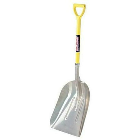 Scoop Shovel, #12 Blade, Aluminum Blade, 27 in L Yellow Fiberglass Handle