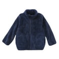 thumbnail image 2 of Girls Boys Fleece Jacket Teen Plain Polar Fleece Zipper Jacket Coat Toddler Kids Fall Winter Warm Outerwear with Pockets, 2 of 4