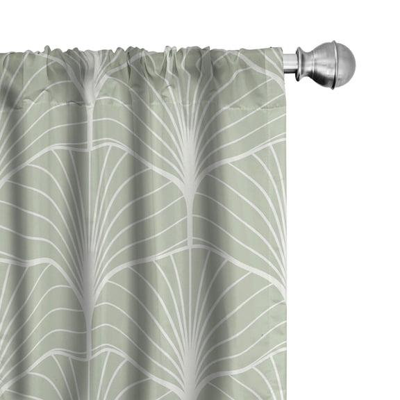 Ambesonne Art Deco Curtains, Green Geometric Circles, Pair of 28"x84", Pale Green and White