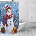 thumbnail image 2 of Christmas Shower Curtain, Snowman Christmas Tree Waterproof Bath Curtain for Bathroom, Let it Snow Fabric Shower Curtains 72x72in, 2 of 7