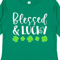 thumbnail image 4 of Inktastic Blessed and Lucky 4 Leaf Clovers St. Patrick's Day Boys or Girls Long Sleeve Toddler T-Shirt, 4 of 5