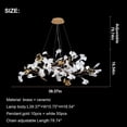 thumbnail image 6 of SJIGUANGZ Modern White Chandelier,Contemporary Gold Chandeliers with Ceramic Ginkgo Leaves,Pure Brass Pendant Light Fixtures Hanging Lamp for Living Room Kitchen Foyer High Ceiling Bedroom 5 Light, 6 of 6