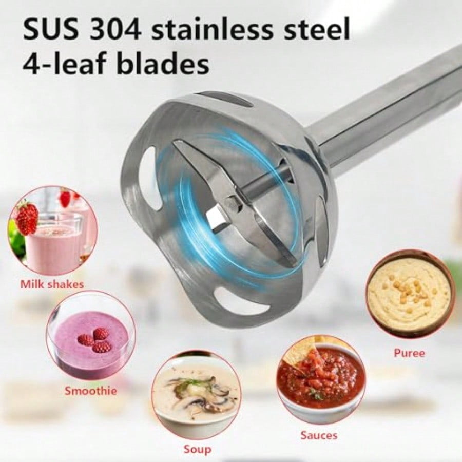 Immersion Blender Handheld 300W Hand Blender with 2 Mixing Speed and Stainless Steel Blades Emulsion Blender Handheld for Kitchen Shakes Puree or Baby Food