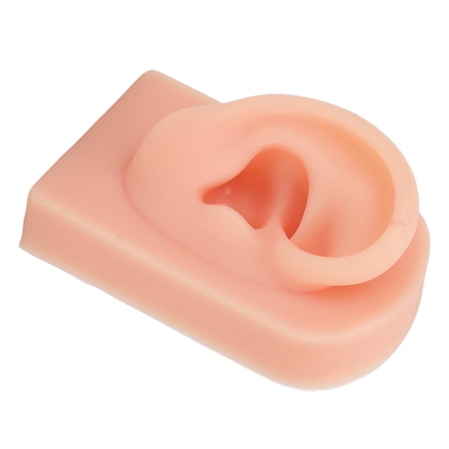Fake Ear Model, Soft Silicone Human Ear Model Right Ear Flexible Multi Purpose For Earrings Display For Acupuncture Practical Training Light Complexion,Dark Complexion,Brown