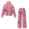 thumbnail image 5 of SCRAWLGOD Valentine's Day Decor Heart Love Dachshund Print Dark Pink Women's 2 Piece Outfits Lounge Set Oversized Turtleneck Sweatshirt Wide Leg Sweatpants Set Sweatsuit Comfortable Tracksuit, S, 5 of 7