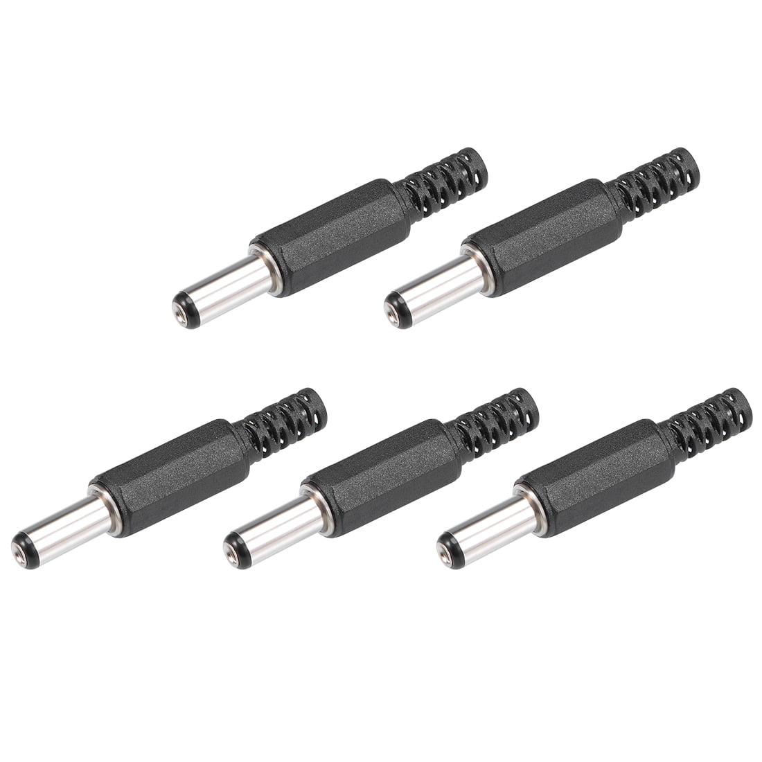5 Pcs 5.5mm x 2.1mm Straight Male DC Power Jack Solder Connector