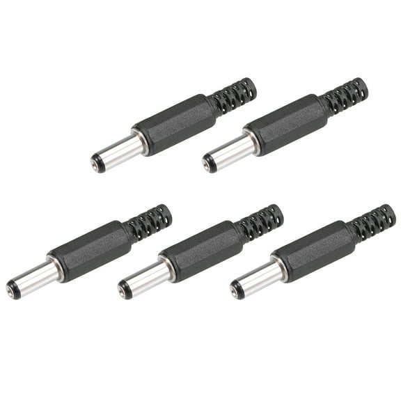 5 Pcs 5.5mm x 2.1mm Straight Male DC Power Jack Solder Connector Adapter