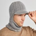 thumbnail image 5 of Gorro de invierno para hombre con orejeras, visera y bufanda, gorro de esquí para nieve, gorra de béisbol para deportes al aire libre, 5 of 5