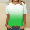 thumbnail image 2 of Olyvenn Women Gradient Color Shirts Short Sleeve Summer Topsd Ressy Casual Tunic Blouses Trendy Vacation Clothes 2025 Green S, 2 of 4