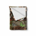 thumbnail image 2 of Brown Soft Flannel Fleece Throw Blanket, Collage of Coffee Beans in Cups and Bags with Green Leaves on Wooden Table Photo, Cozy Plush for Indoor and Outdoor Use, 50" x 60", Brown Green, by Ambesonne, 2 of 6