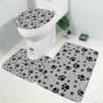 thumbnail image 2 of Paw Prints and Bones Bathroom Rugs Sets 3 Piece,Toilet Cover Set,Absorbent Non Slip Bathroom Mats Sets with U-Shaped Contour Rug Toilet Rug Set, 2 of 5