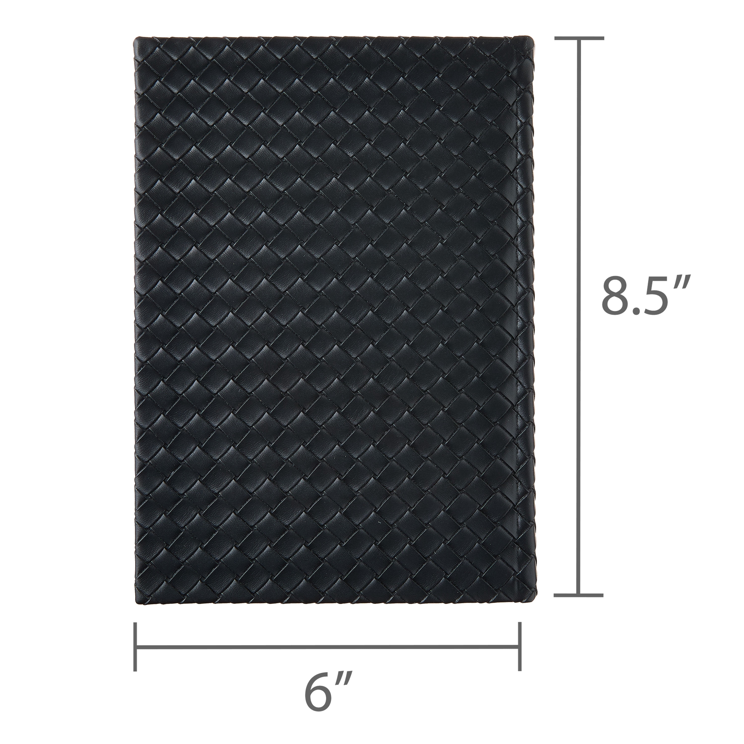 Pen+Gear Woven Simulated Leather Journal, Black, 8.37" x 5.87", 256 Lined Pages