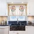 thumbnail image 5 of Yayeee Kitchen Curtains Tier Pair Light Filtering 27"x24" Rod Pocket Short Cafe Window Panel, Beige Cute Flower, 5 of 7