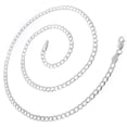 thumbnail image 5 of Genuine Solid Sterling Silver 4MM Cuban Curb Link .925 ITProLux Necklace Chains 16" - 30", Silver Necklace for Men & Women, Made In Italy, Capital Jewelry, 5 of 6