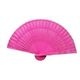 thumbnail image 2 of Wooden Folding Fans, Handheld Vintage Wood Hand Fan, Foldable Chinese Sandalwood Fans for Women, Wedding Favors, Baby Shower, Party Gift, Hot Pink, 2 of 8