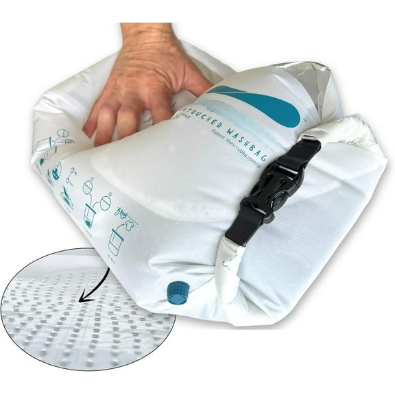 Untouched Wash Bag - Portable Washing Machine - Eco-Friendly Manual Washing Machine for Travel, Camping, Baby Clothes - Travel Essentials, Gift - use with Laundry Detergent, & Sheets